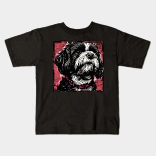 Retro Art Havanese Dog Lover Kids T-Shirt